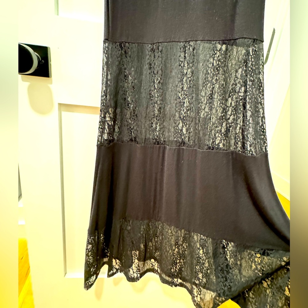 Black maxi dress with lace bottom